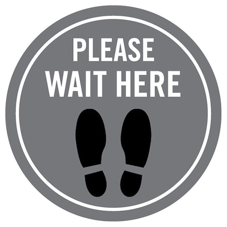 Please Wait Here W/ Feet, Gray, 15, 8495GY